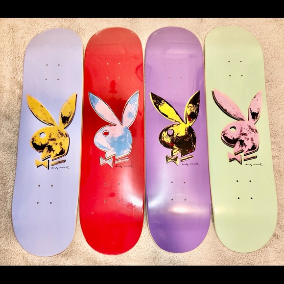 COPY - Brand New/Sealed/Unopened Andy Warhol Playboy Skateboard FULL SET - Picture 7 of 12